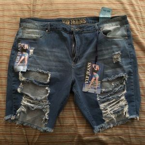 Ripped Bermuda Shorts - Plus Size